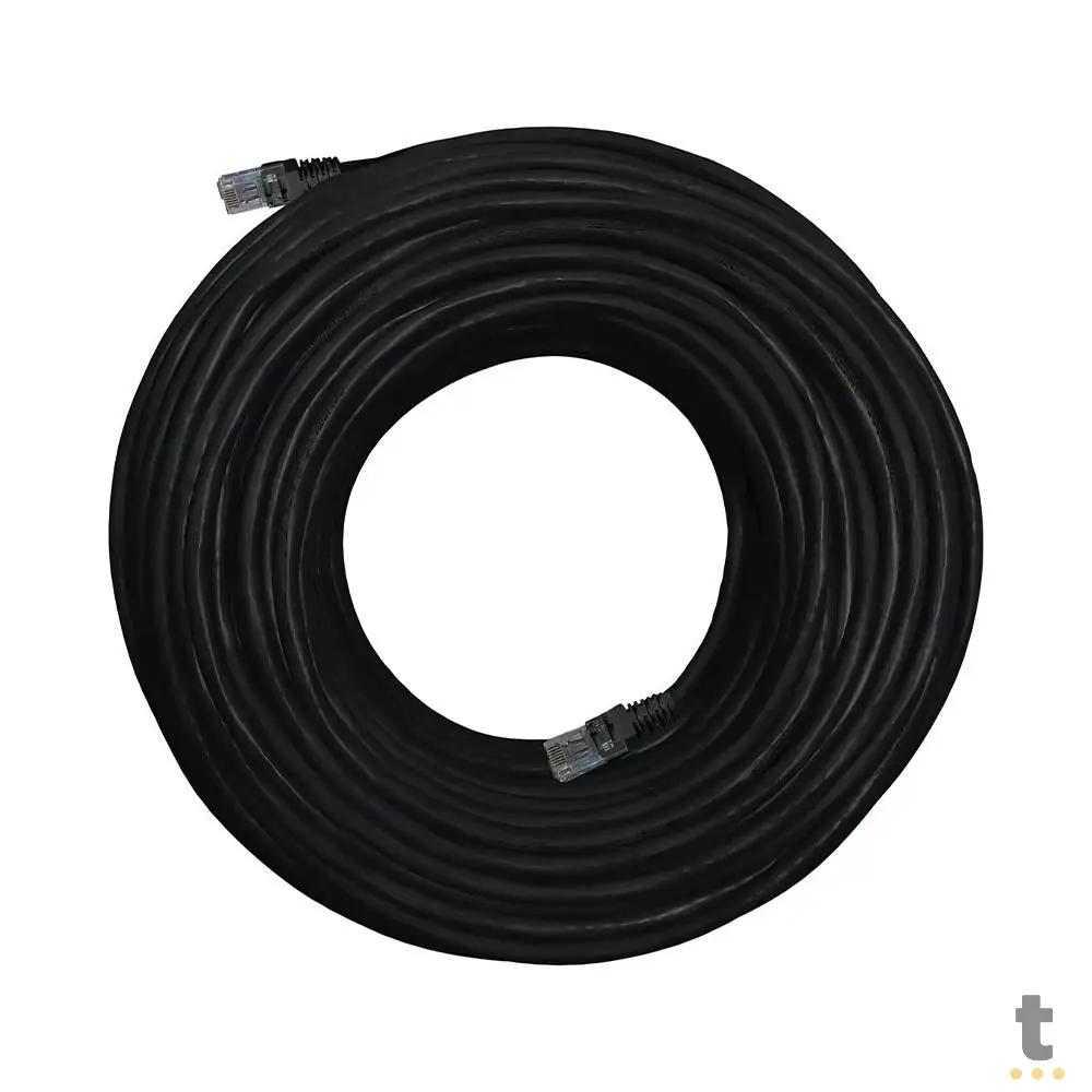 Patch Cord Cabo De Rede 30m Cat6 Preto Truedata