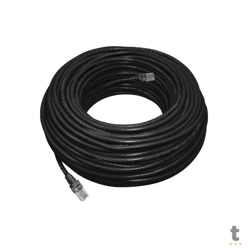 Patch Cord Cabo De Rede 30m Cat6 Preto Truedata
