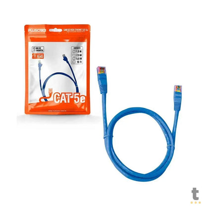 Patch Cord Cabo De Rede Cat5-E PlusCable 2.5m Azul - PC-ETHU25BL Truedata