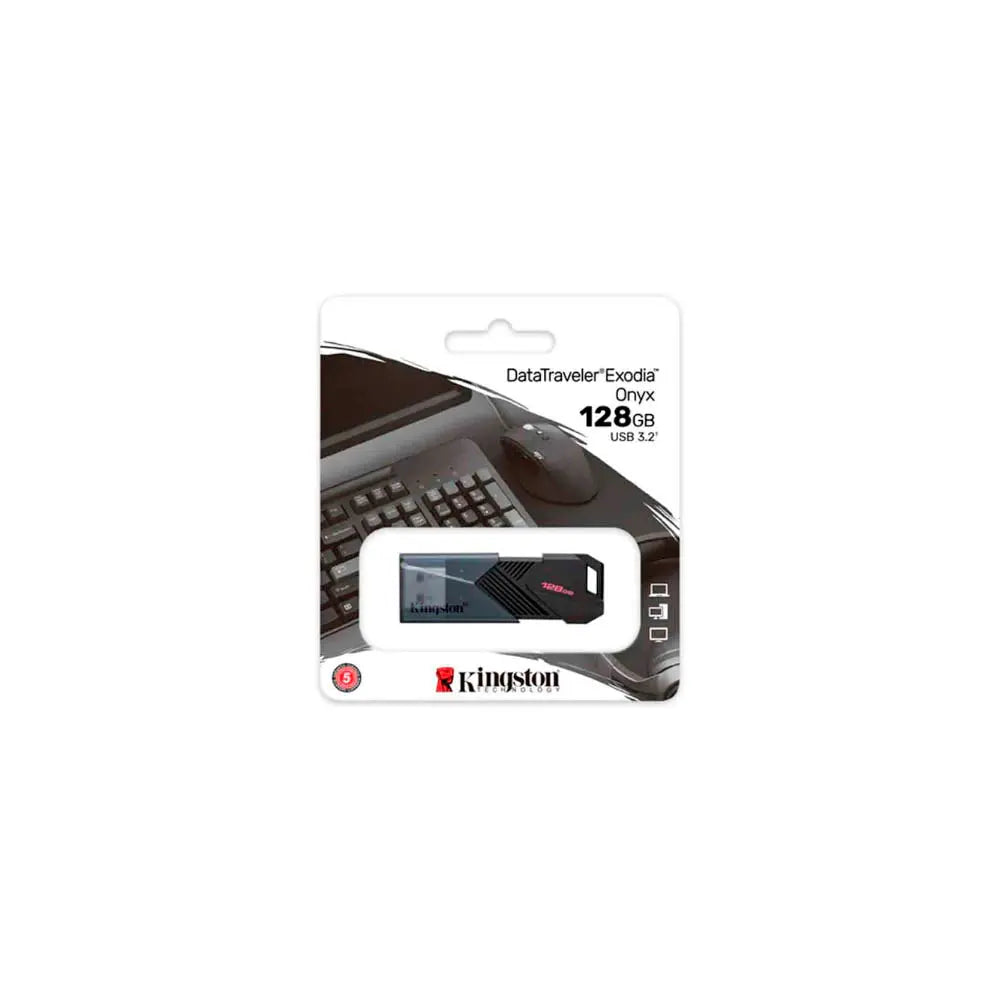 Pen Drive 128gb Kingston DataTravaler Exodia Onix 3.2 Preto - DTXON/128GB Truedata