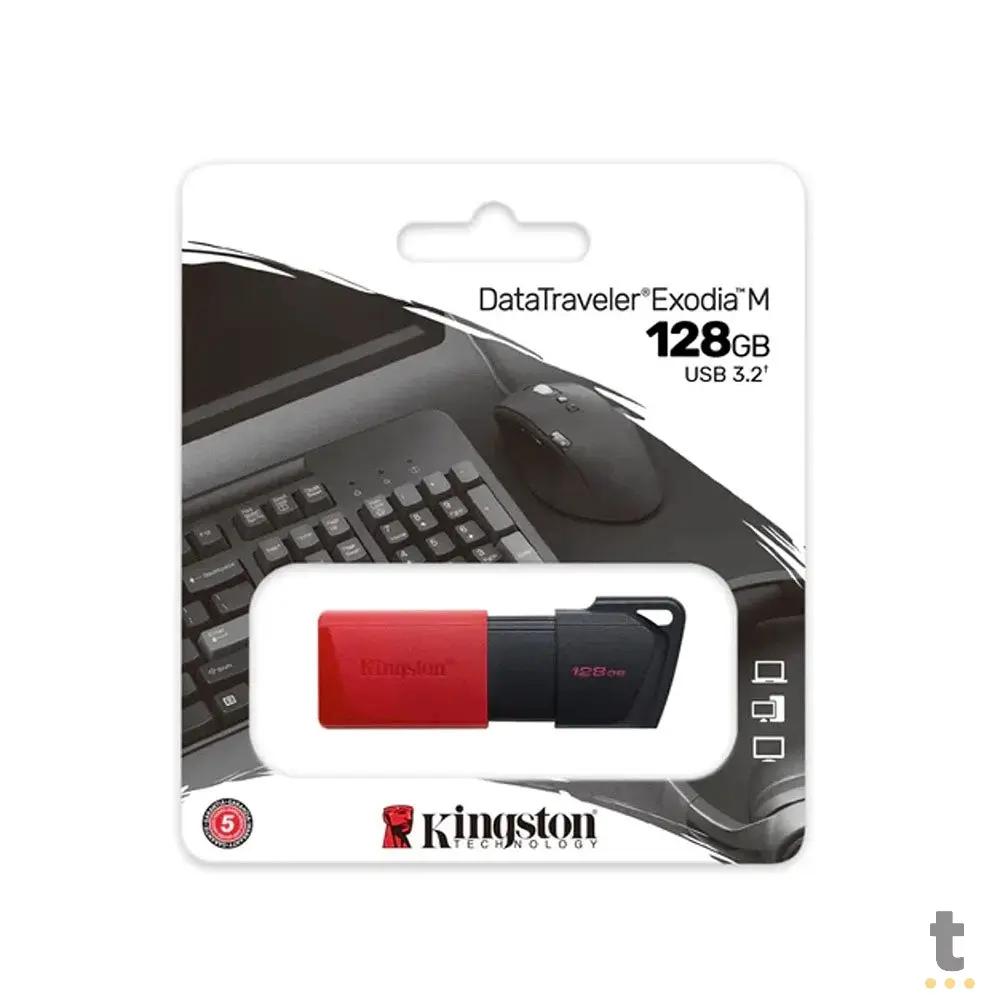 Pen Drive 128gb Kingston Exodia M 3.2 Preto/Vermelho - DTXM/128GB Truedata