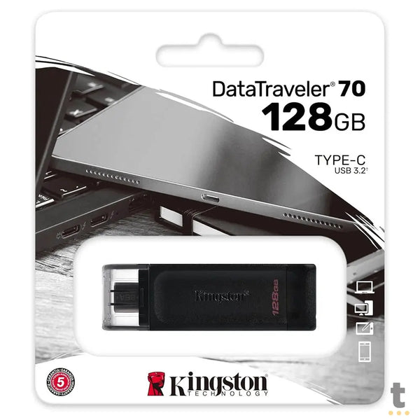 Pen Drive 128gb Kingston USB Tipo C DataTraveler 70 - DT70/128GB