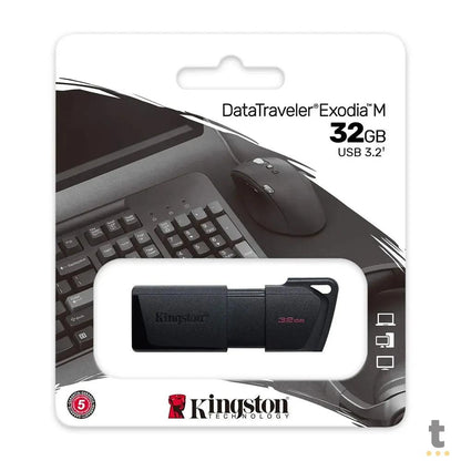 Pen Drive 32gb Kingston DataTravaler Exodia M 3.2 Preto - DTXM/32GB Truedata