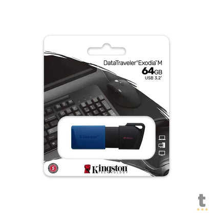 Pen Drive 64gb Kingston DataTravaler Exodia M 3.2 Azul - DTXM/64GB Truedata