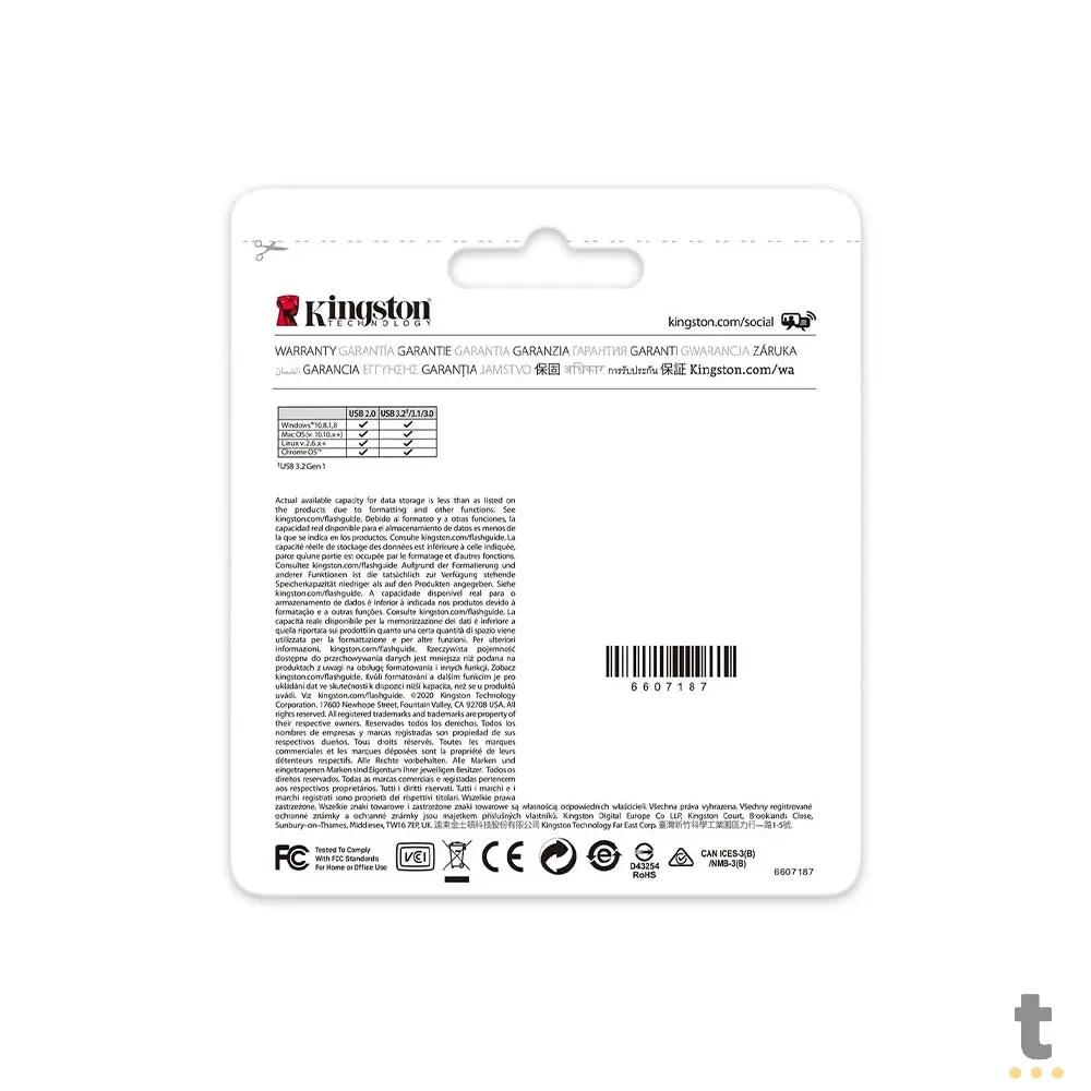 Pen Drive 64gb Kingston DataTravaler Exodia M 3.2 Azul - DTXM/64GB Truedata