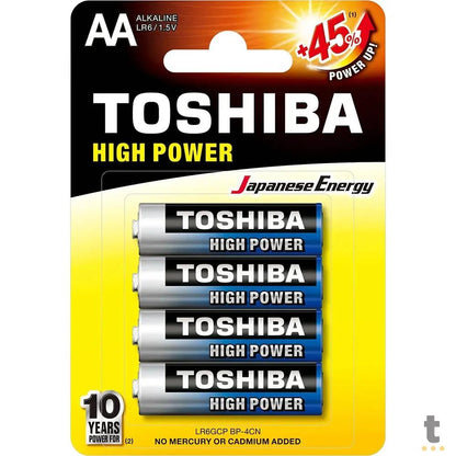 Pilha Alcalina AA 1.5V Toshiba High Power LR6GCP (Cartela C/4 Pilhas) - 72449 Truedata