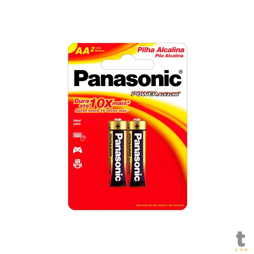 Pilha Alcalina AA Pequena Panasonic LR6XAB/2B192 (Cartela C/2 Pilhas) - 19771 Truedata