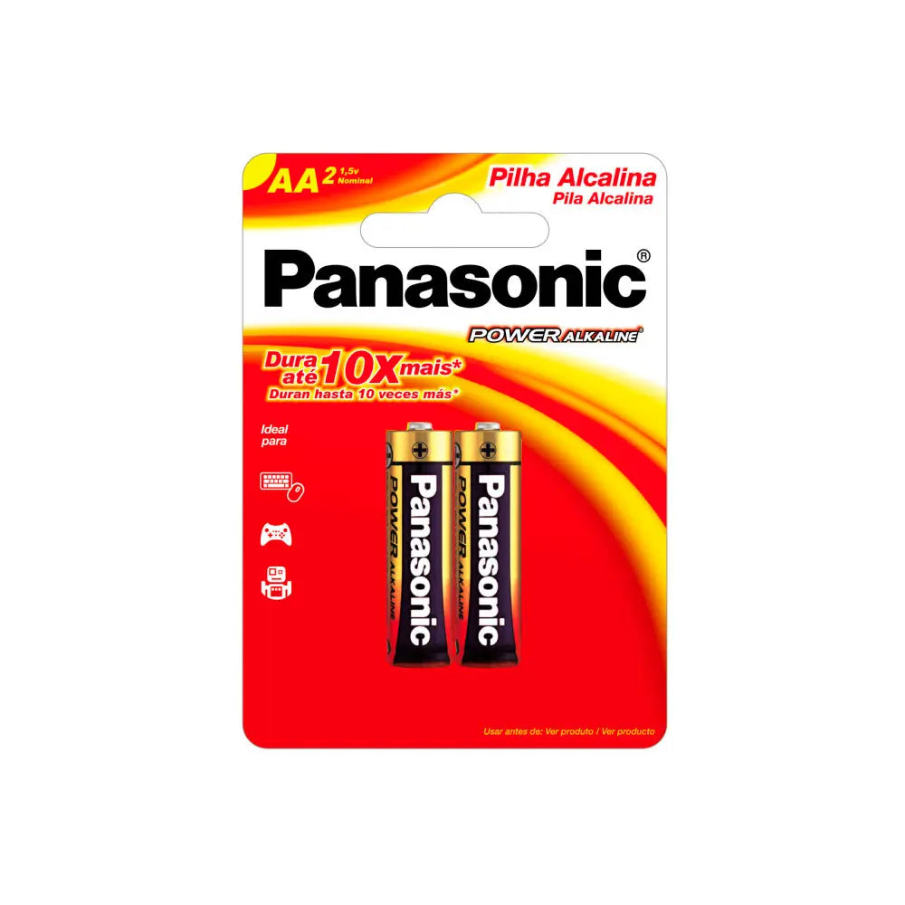 Pilha Alcalina AA Pequena Panasonic LR6XAB/2B192 (Cartela C/2 Pilhas) - 19771 Truedata