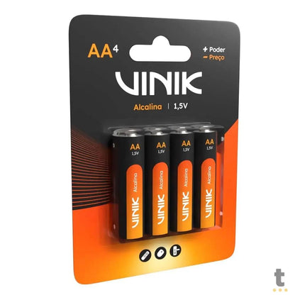 Pilha Alcalina AA Vinik Cartela C/4 Pilhas - VP2AB4A Truedata