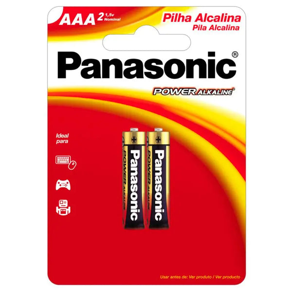 Pilha Alcalina AAA Palito Panasonic Lr03-2bt (Cartela C/2 Pilhas) - 1001091