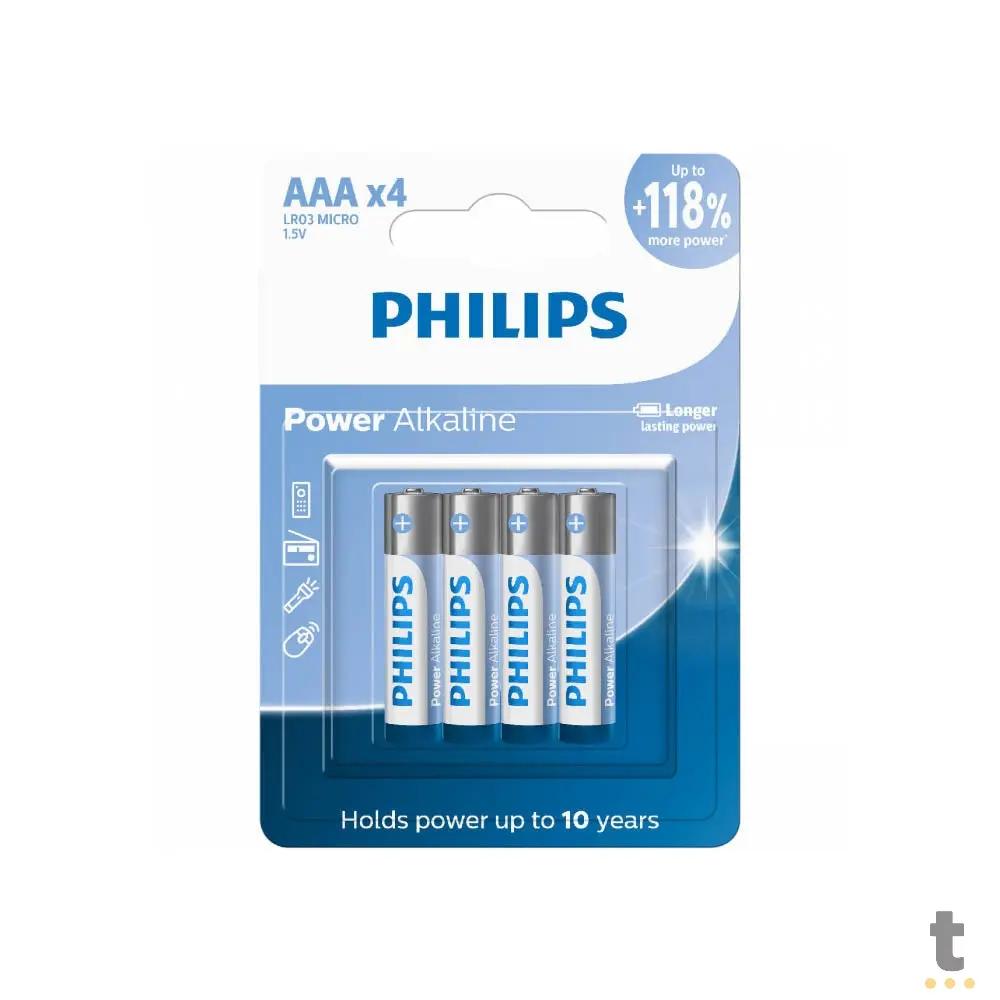 Pilha Alcalina AAA Palito Philips LR03P4B/59 (Cartela C/4 Pilhas) - 107612 Truedata