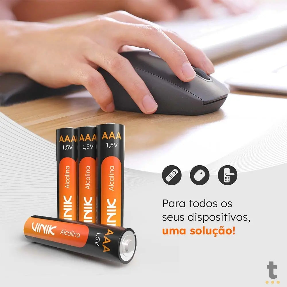 Pilha Alcalina AAA Palito Vinik Cartela C/4 Pilhas - VP3AB4A Truedata
