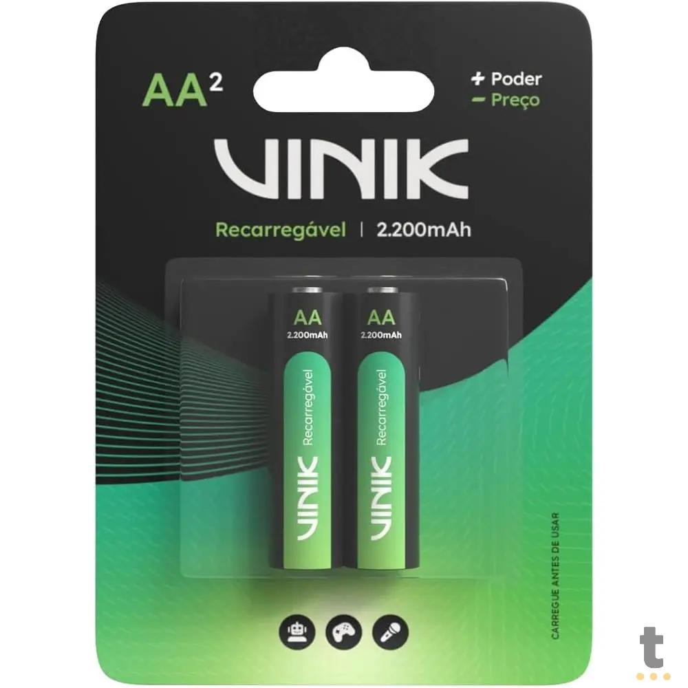 Pilha Recarregável AA 2200Mah 1.2v Vinik (Blister C/ 2 Pilhas) - VP2AB4R Truedata