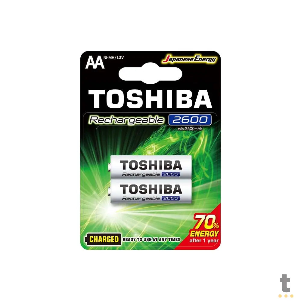 Pilha Recarregável AA 2600mah Toshiba (Blister C/ 2 Pilhas) - TNH6GAE Truedata