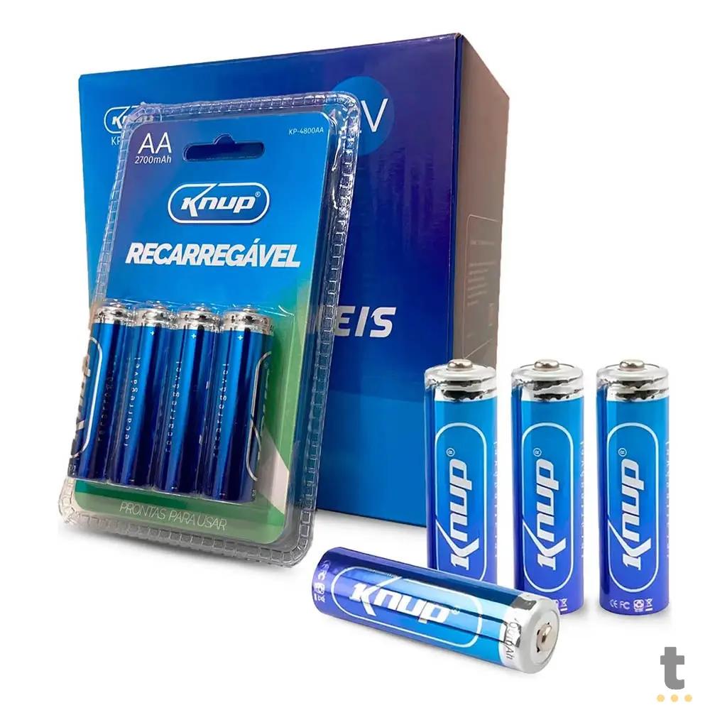 Pilha Recarregável AA 2700mah Knup (Blister C/ 4 Pilhas) - KP-4800AA Truedata