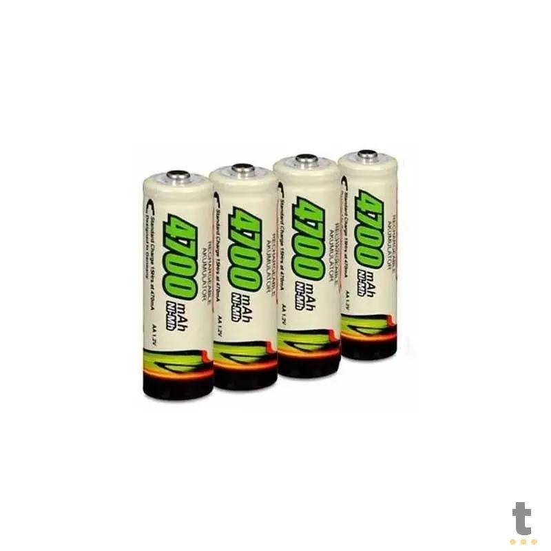 Pilha Recarregável AA 4700mah Songpus (Blister C/ 4 Pilhas) Truedata