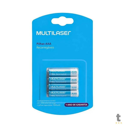 Pilha Recarregável AAA 1000mah Multilaser (Blister C/ 4 Pilhas) - CB050 Truedata
