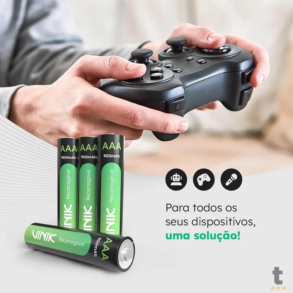 Pilha Recarregável AAA 900Mah 1.2v Vinik (Blister C/ 4 Pilhas) - VP3AB4R Truedata