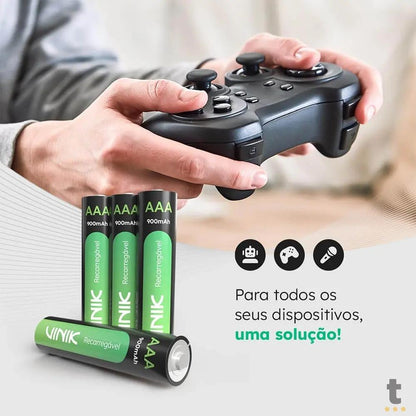 Pilha Recarregável AAA 900Mah 1.2v Vinik (Blister C/ 4 Pilhas) - VP3AB4R Truedata