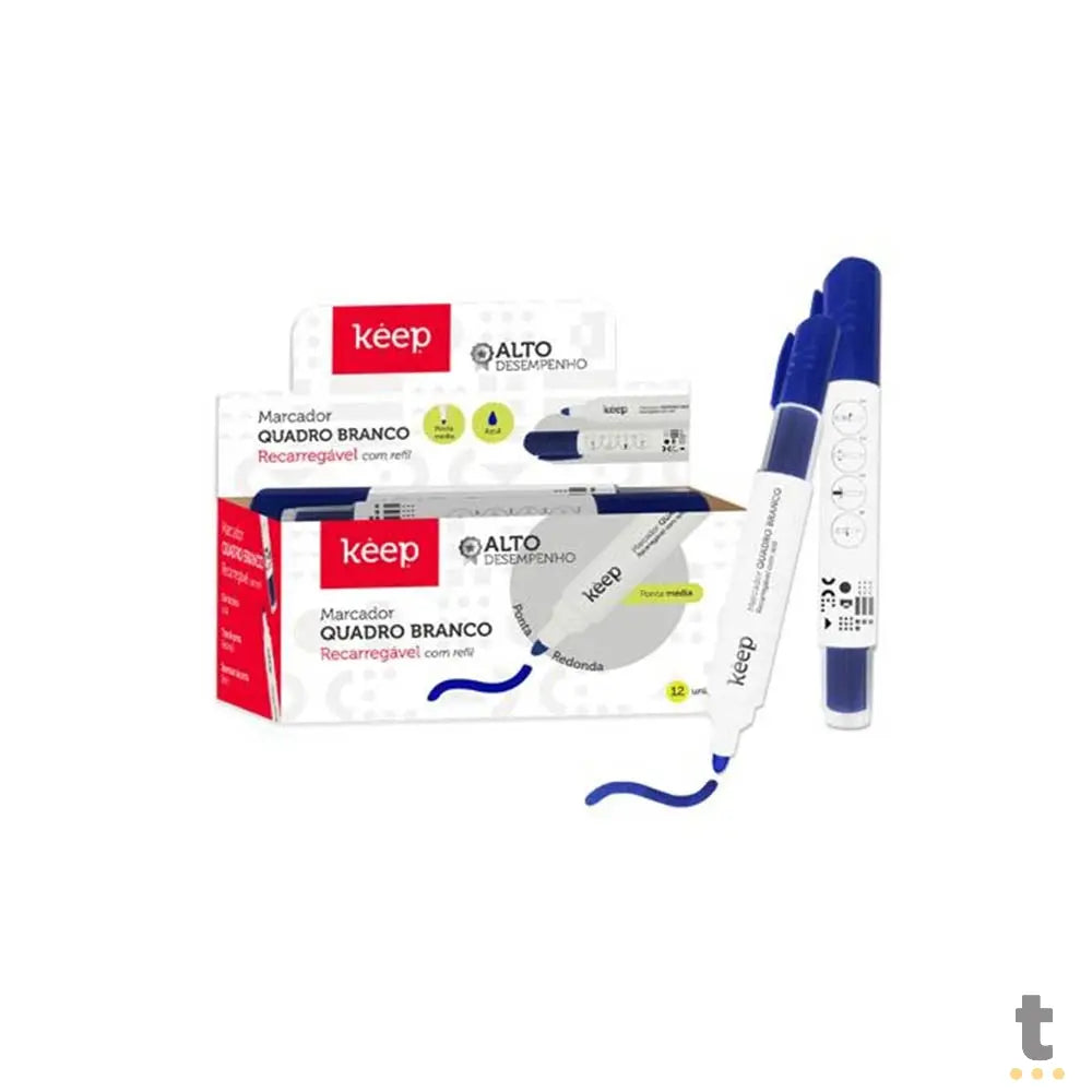 Pincel Marcador de Quadro Branco Keep Recarregável Azul - MR001 Truedata