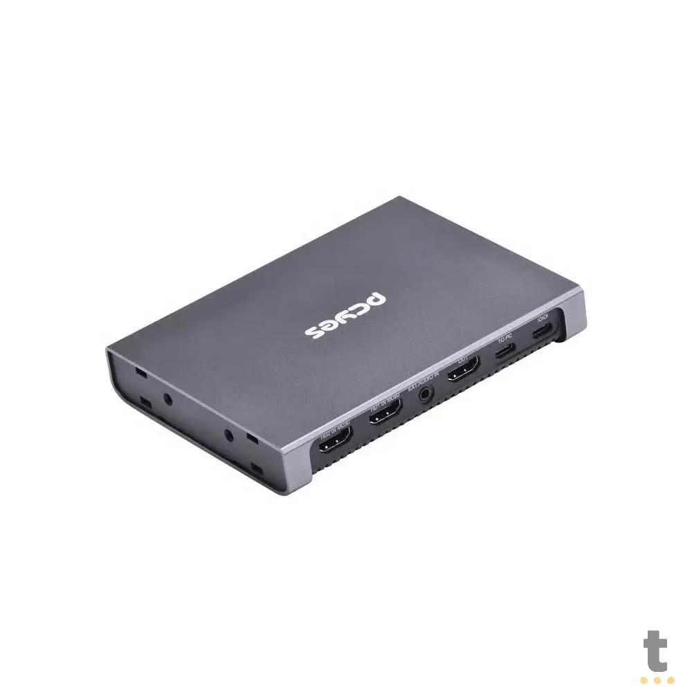 Placa De Captura de Vídeo Portátil 4k PCYes Lynx Usb Tipo C Hdmi Dual - UHD-03 Truedata