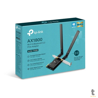 Placa De Rede Sem Fio Pci-E Tp-Link AX1800 Wi-fi 6 Dual Band Bluetooth 5.2- Archer TX20E