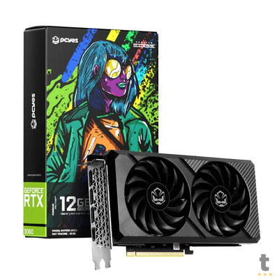 Placa De Video 12Gb RTX 3060 Gddr6 PCYes Project Edge 192bit 1777mhz 3x Displayport 1x Hdmi - PGS3060PE2F