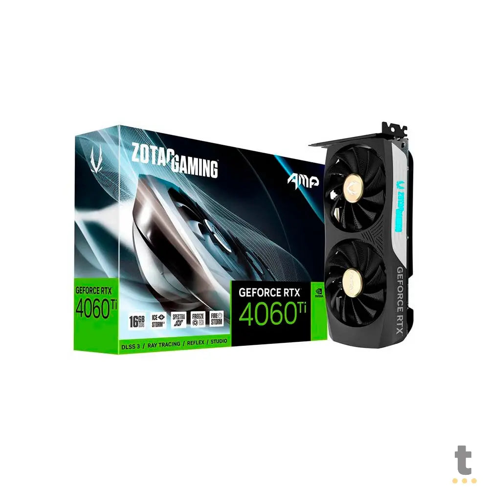 Placa De Video 16Gb RTX 4060Ti Gddr6 Zotac Nvidia Geforce 128bit 2595mhz 3x Displayport 1x Hdmi - ZT-D40620F-10M Truedata
