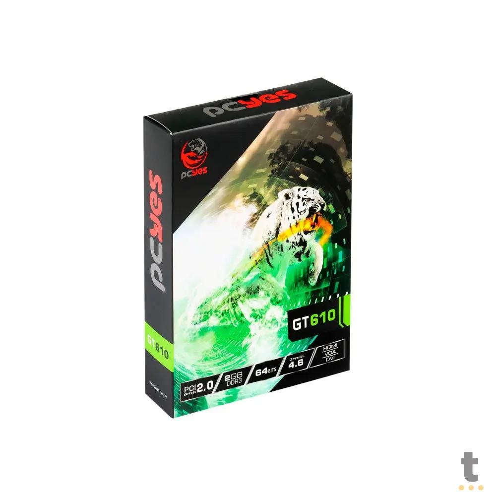 Placa De Video 2gb ddr3 PcYes Nvidia Geforce Gt 610 64bits Low Profile Hdmi Dvi Vga - PVG6102GBR364LP Truedata