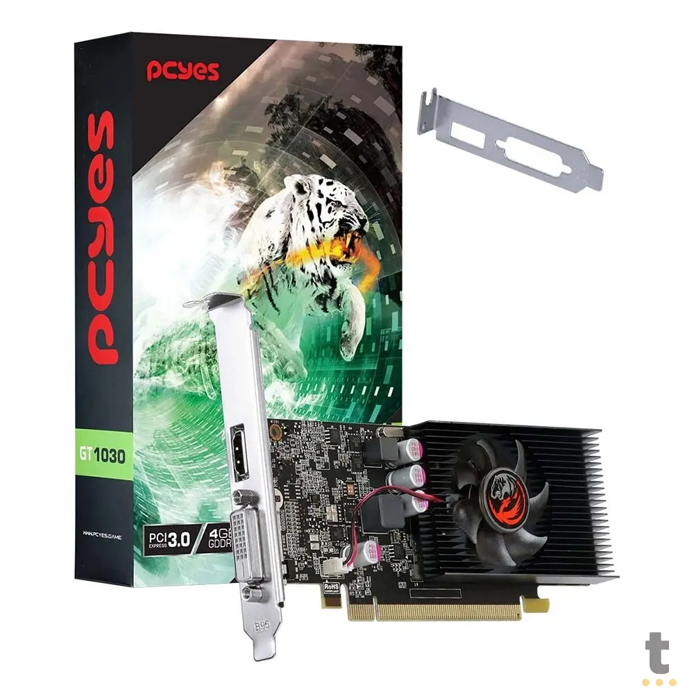 Placa De Video 4Gb GT 1030 Gddr4 PcYes Nvidia Geforce 64bits Single Fan Hdmi Dvi - PAGT10304GBG4LP Truedata