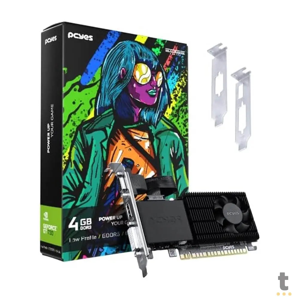Placa De Video 4Gb GT 730 Gddr5 Pcyes Project Edge Nvidia Geforce 64bits Vga Hdmi Dvi Low Profile - Pvgt730Gb4Pe Truedata