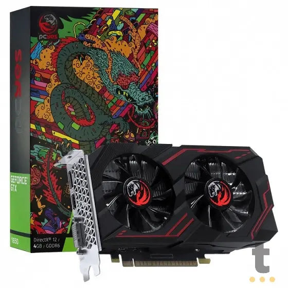 Placa De Video 4Gb GTX 1650 Gddr6 Pcyes Nvidia Geforce Dual Fan 128bits Displayport Hdmi Dvi Graffiti Series - PA1650412 Truedata