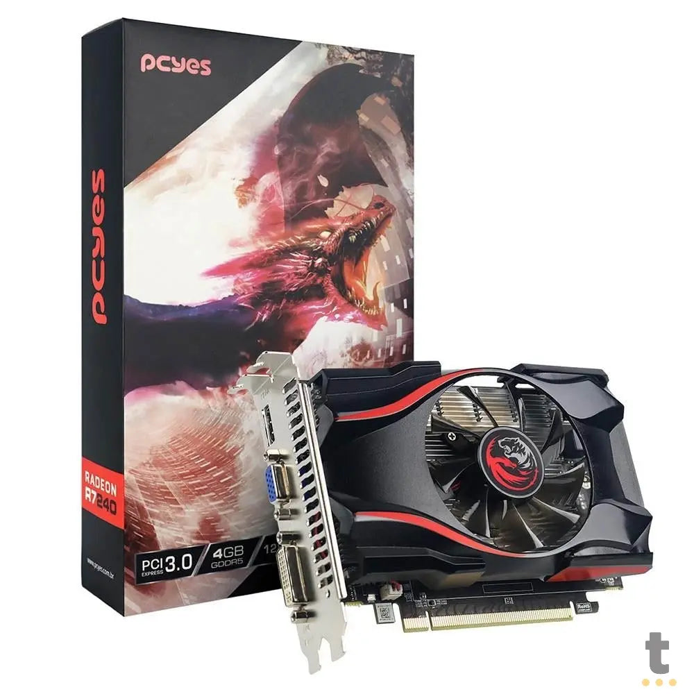 Placa De Video 4Gb R7 240 Gddr5 Pcyes AMD Radeon 128bits Hdmi Dvi Vga - PVR2404GBR5128 Truedata