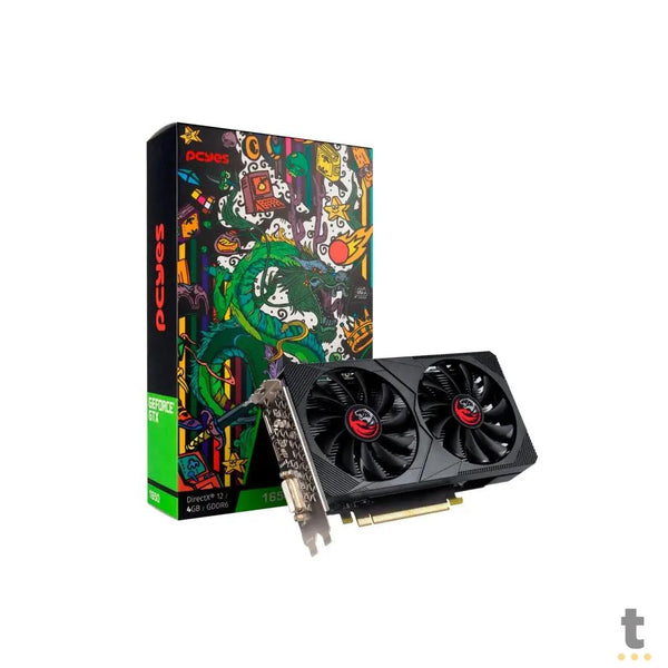 Placa De Video 4gb Gddr6 PcYes Gtx1650 Nvidia Geforce 128bits 1410mhz Dual Fan DisplayPort Hdmi Dvi - PAX1650GT128DR64