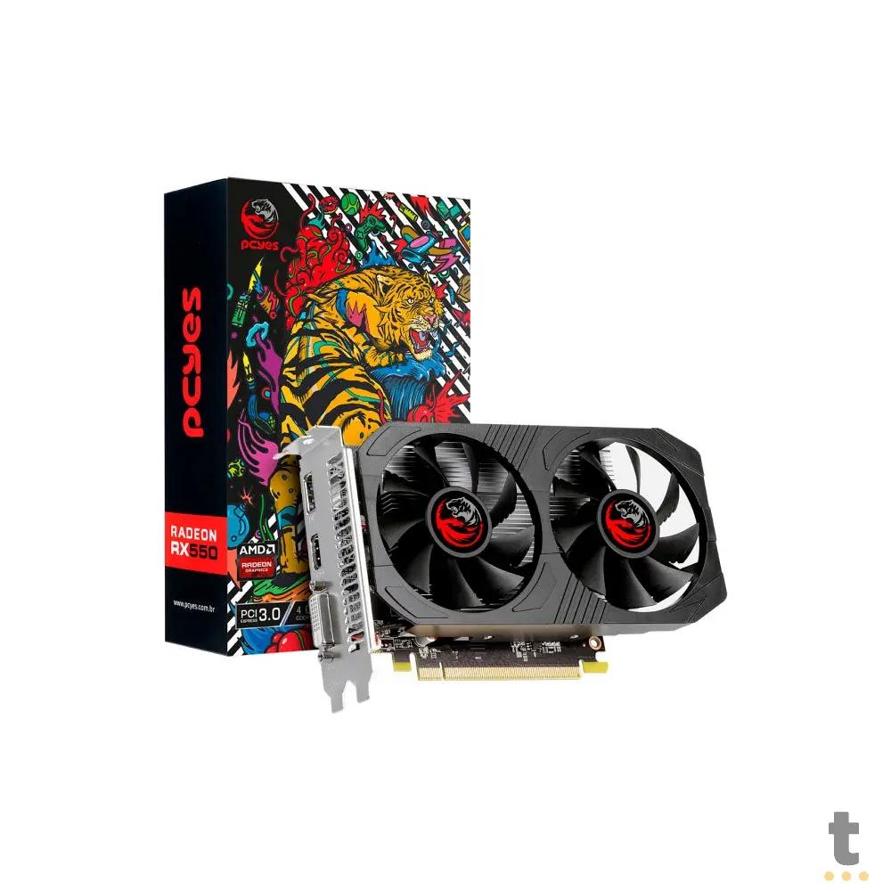 Placa De Video 4gb RX550 Gddr5 AMD Radeon PCYes 128bits Dual Fan Hdmi DisplayPort Dvi - PJRX550DR5128B Truedata