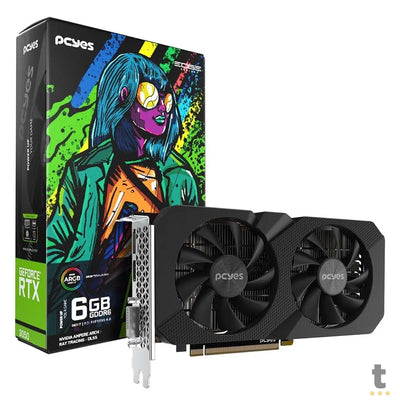 Placa De Video 6Gb RTX 3050 Gddr6 PCYes Project Edge Nvidia Geforce 96bit Displayport HDMI DVI - PVRTX30506BLPE