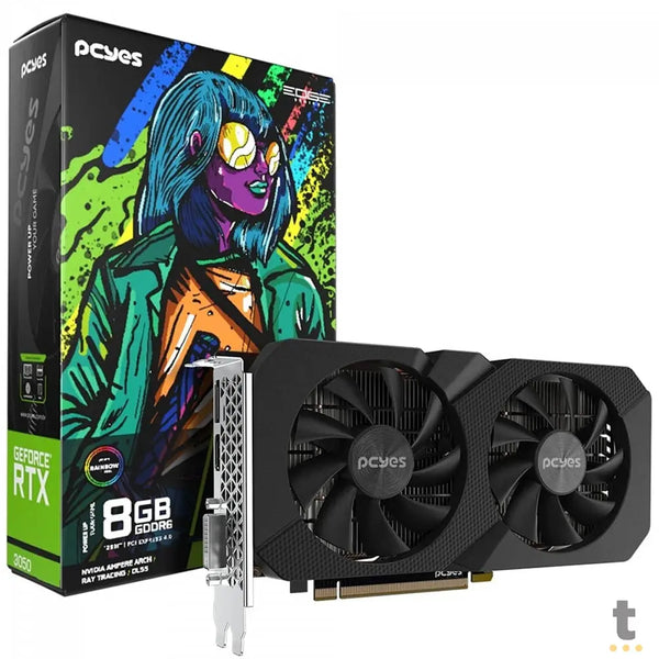 Placa De Video 8Gb RTX 3050 Gddr6 PCYes Project Edge Nvidia Geforce 128bits Displayport Hdmi Dvi - Pvrtx30508Blpe