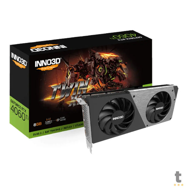 Placa De Video 8Gb RTX 4060Ti Gddr6 Inno3D Nvidia Geforce 128bit 2535mhz 3x Displayport 1x Hdmi - N406T2-08D6-171153N