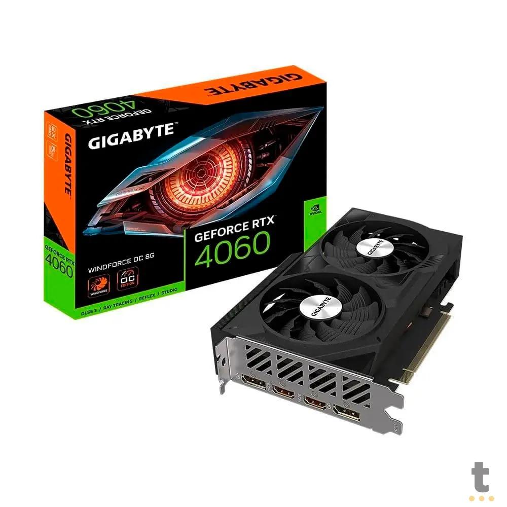 Placa De Video 8gb Rtx4060 Gddr6 Gigabyte Windforce Nvidia GeForce 128bits 2460mhz 2x Displayport 2x Hdmi - GV-N4060WF2O Truedata