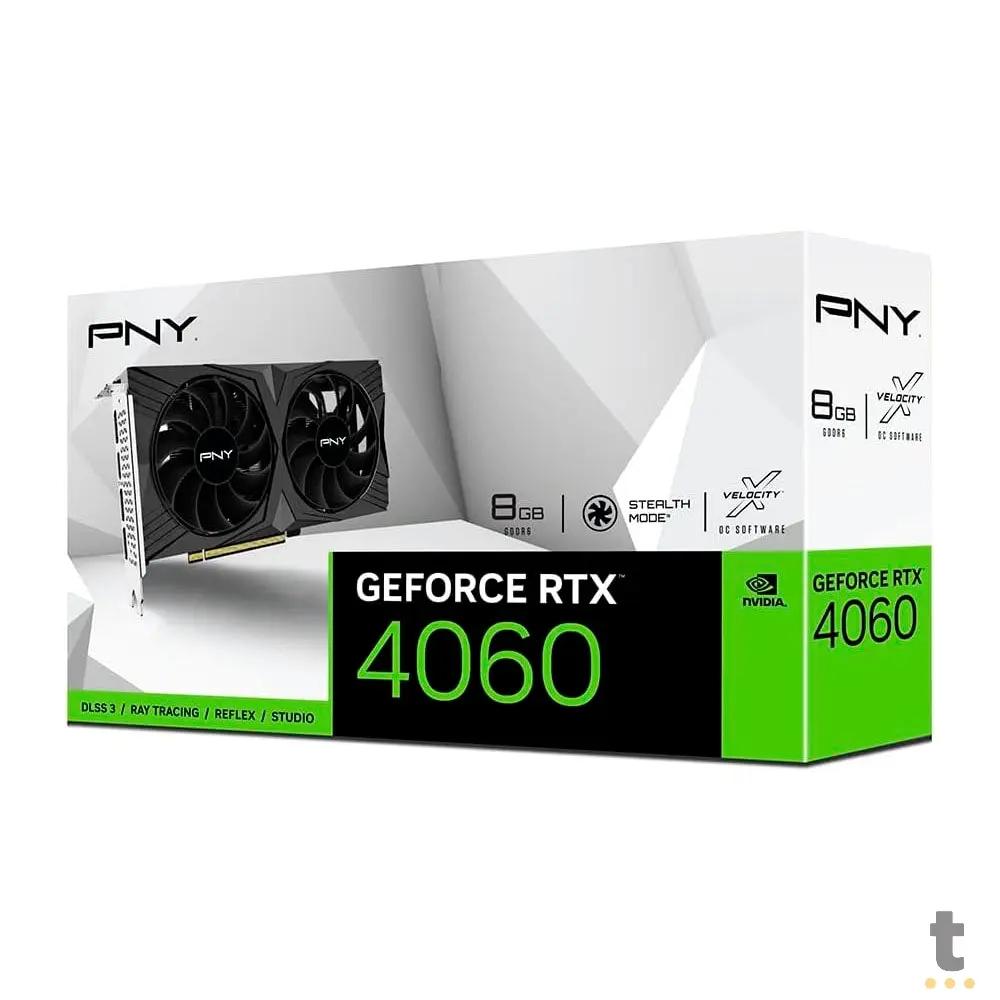 Placa De Video 8gb Rtx4060 Gddr6 Nvidia GeForce PNY Verto 128bits 2460mhz 3x Displayport 1x Hdmi - VCG40608DFXPB1 Truedata
