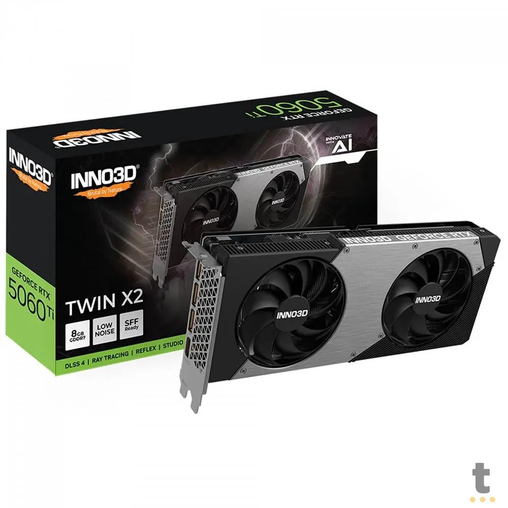 Placa De Video Inno3d Nvidia Geforce Twin X2 RTX 5060Ti 8gb GDDR7 128bits 3x Displayport 1x Hdmi - N506T2-08D7-193075N Truedata