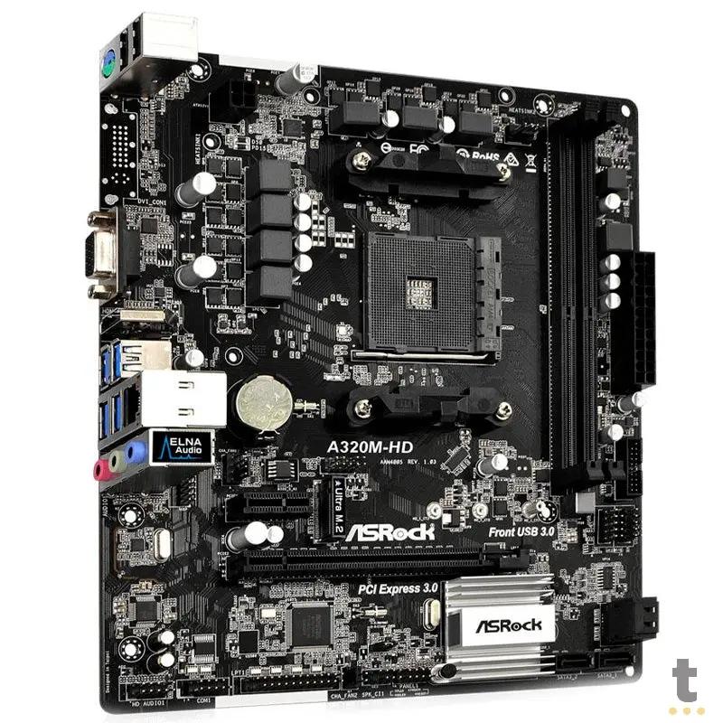 Placa Mae AMD ASRock A320M-HD DDR4 Socket AM4 Truedata