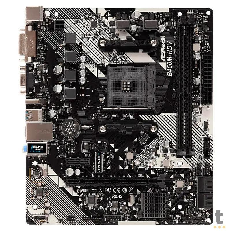 Placa Mae AMD Asrock B450MHDV DDR4 Socket AM4 Hdmi 10/100/1000 Truedata