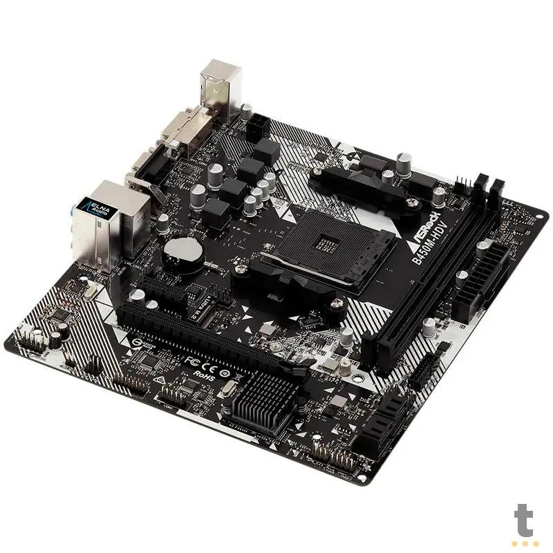 Placa Mae AMD Asrock B450MHDV DDR4 Socket AM4 Hdmi 10/100/1000 Truedata