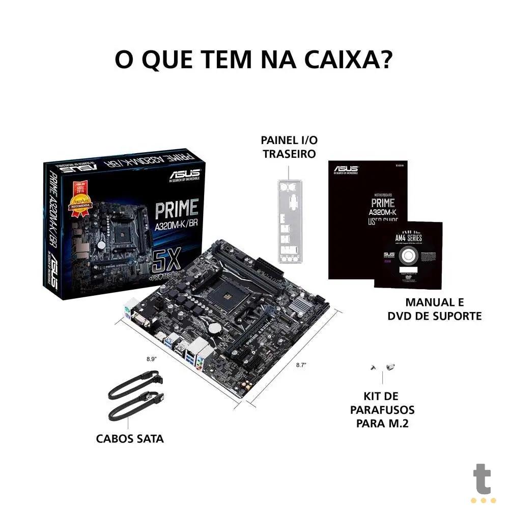 Placa Mae AMD Asus Prime A320M-K/BR DDR4 mATX Socket AM4 Hdmi Truedata