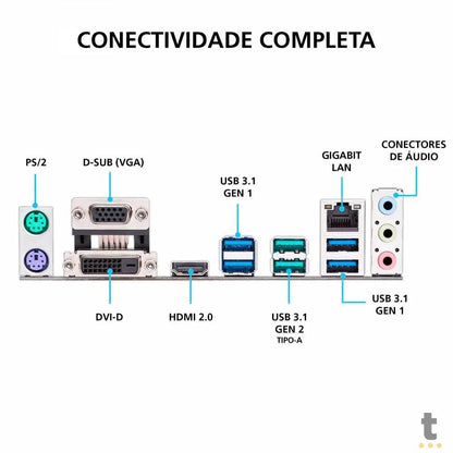 Placa Mae AMD Asus Prime B450M Gaming/BR DDR4 mATX Socket AM4 Hdmi Vga DVI-D Truedata