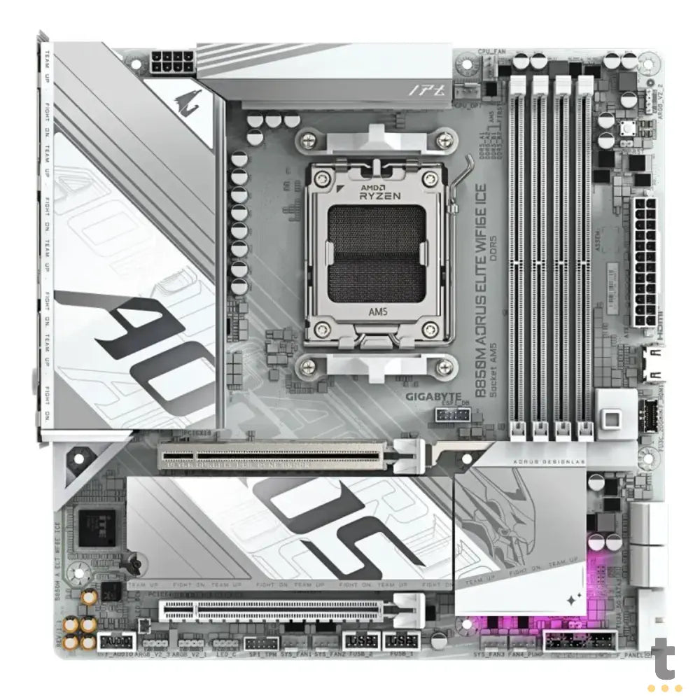 Placa Mae AMD Gigabyte B850M Aorus Eagle Wifi 6E Ice DDR5 AMD AM5 Displayport Hdmi Usb 3.2 Branca - B850M  Ice Truedata