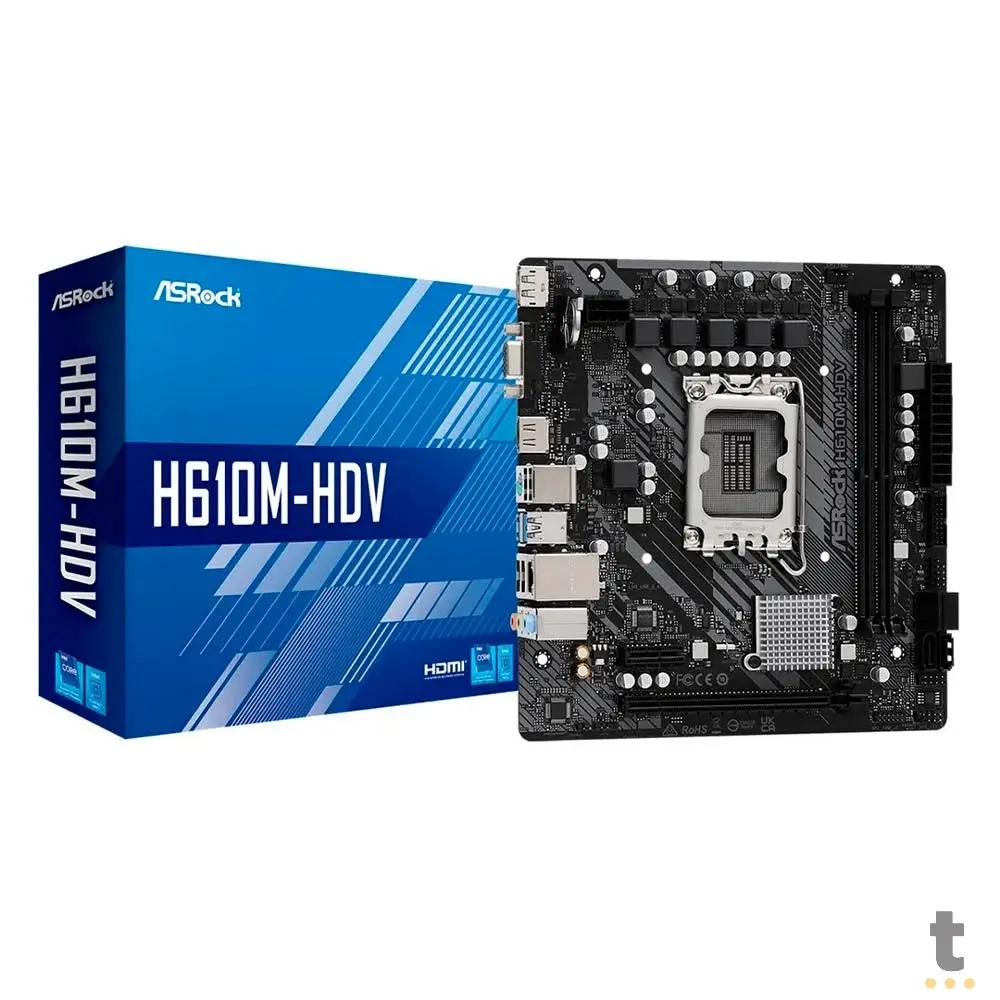 Placa Mae ASRock H610M-HDV Intel Lga 1700 Ddr4 Hdmi USB 3.2 (12a e 13a Geração) Truedata