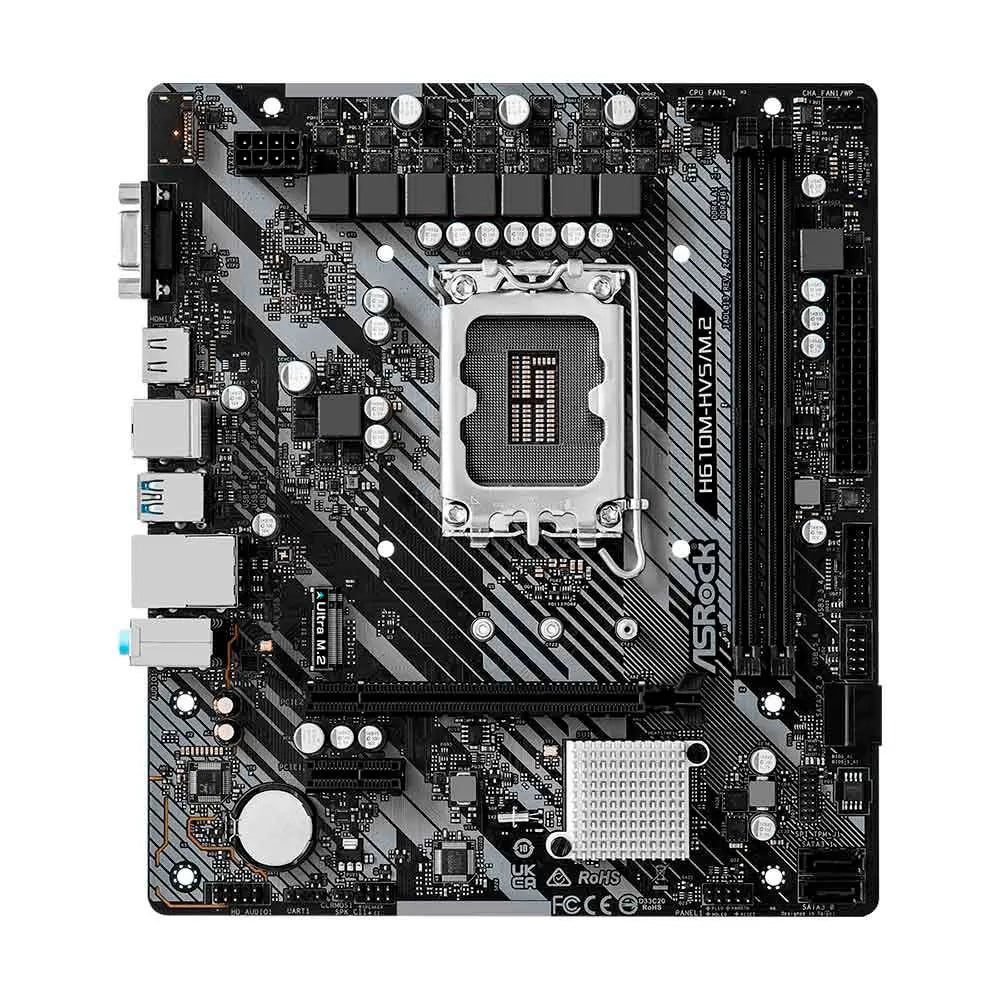 Placa Mae ASRock H610M-HVS Lga 1700 Ddr4 Hdmi USB 3.2 M.2 (12a e 13a Geração) Truedata
