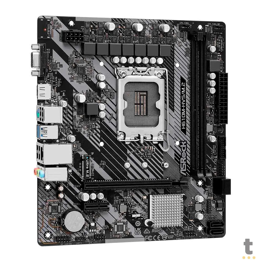 Placa Mae ASRock H610M-HVS Lga 1700 Ddr4 Hdmi USB 3.2 M.2 (12a e 13a Geração) Truedata